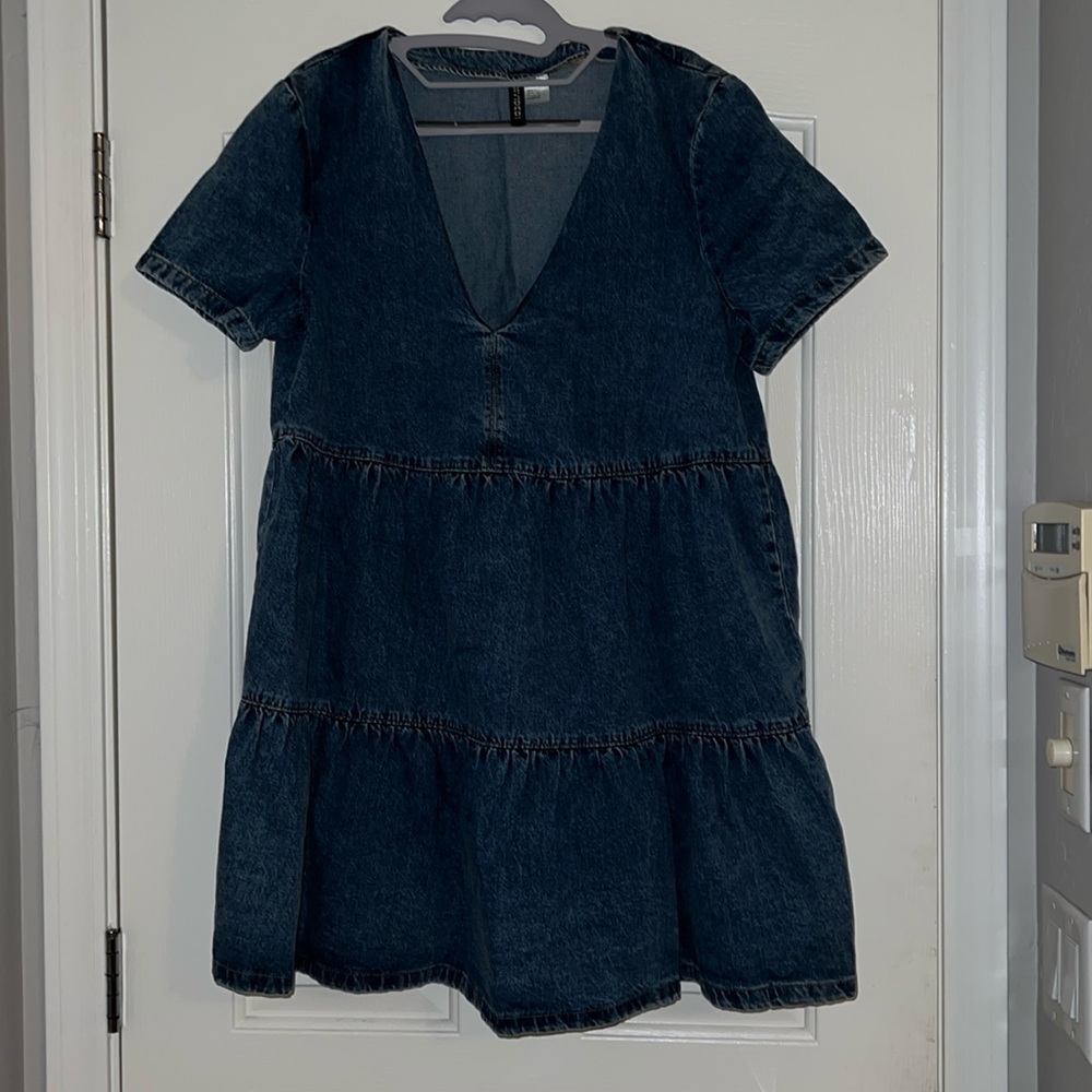 H&M brand divided denim baby doll dress.
